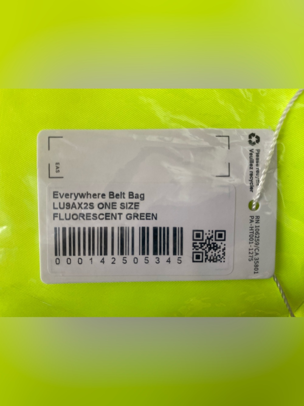 Lululemon Everywhere Belt Bag Fluorescent Green One Size NWT - Picture 4 of 4
